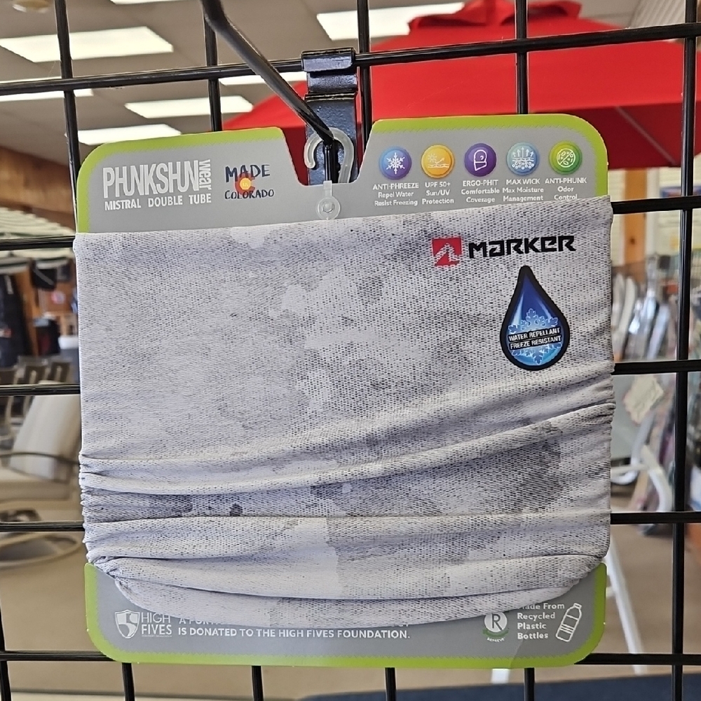 Marker Light Gray Double Tube Neck Gaiter NWT